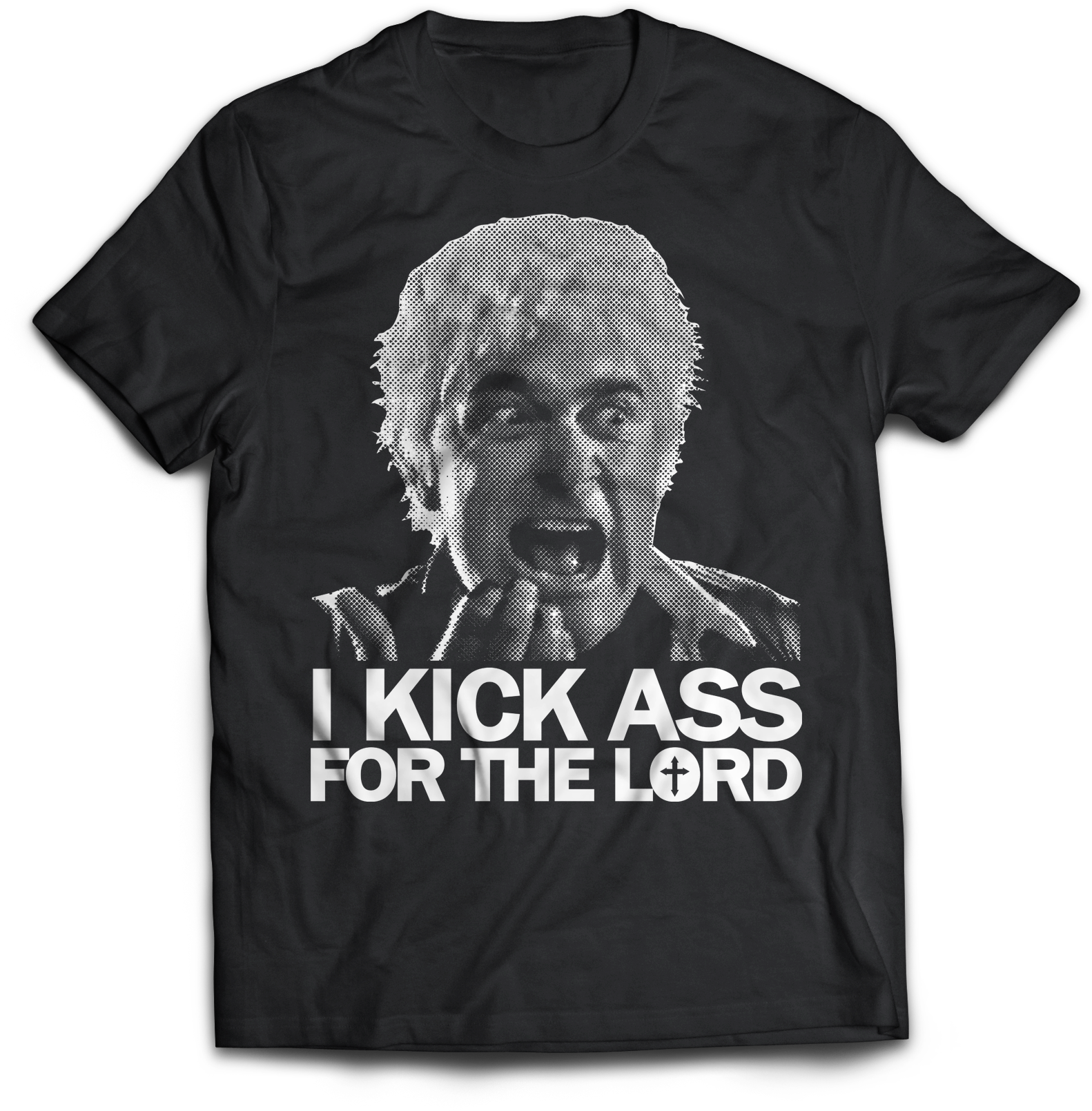 BRAINDEAD / DEAD ALIVE - FATHER MCGRUDER "I KICK ASS FOR THE LORD" T-SHIRT