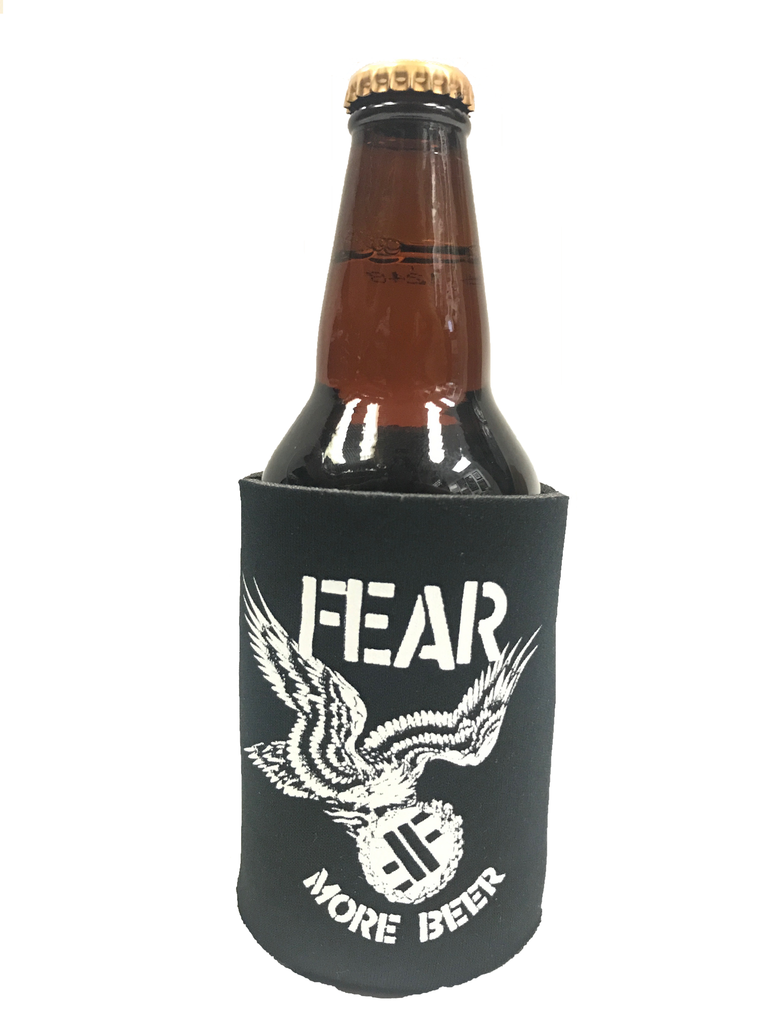 FEAR "MORE BEER EAGLE LOGO" CAN AND BOTTLE INSULATOR