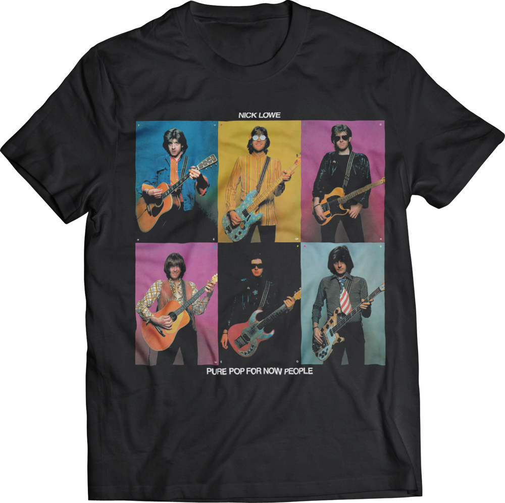 NICK LOWE "PURE POP FOR NOW PEOPLE" ALBUM COVER T-SHIRT