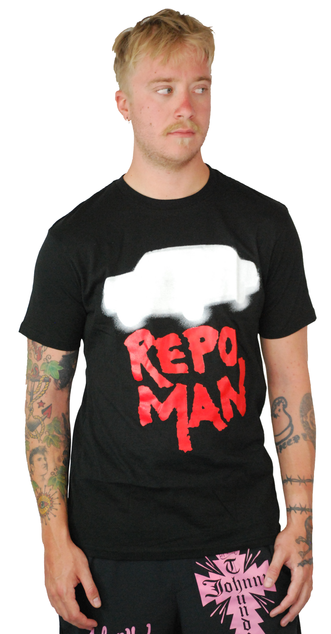 REPO MAN: ANNIVERSARY CAR & LOGO GLOW IN THE DARK T-SHIRT
