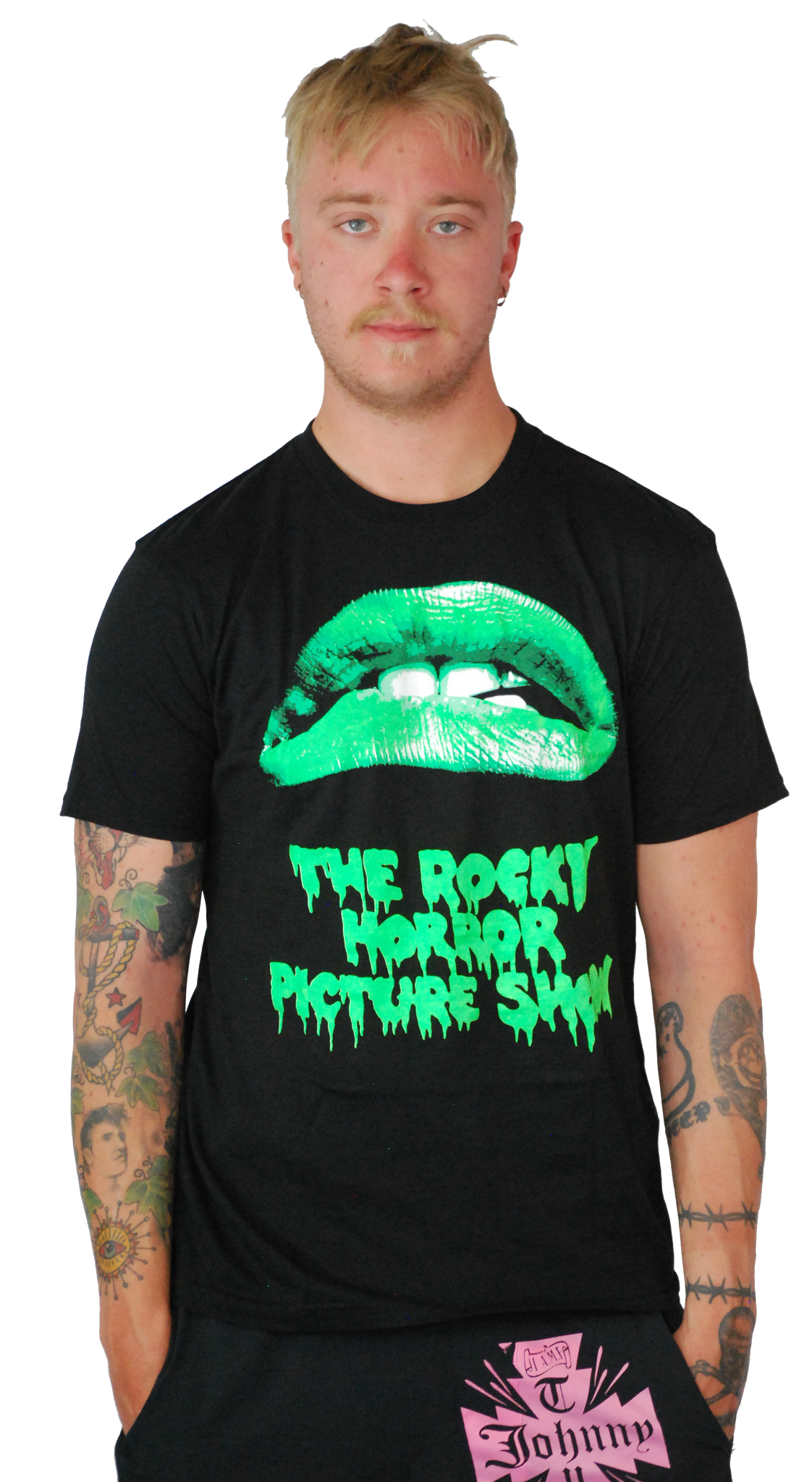 ROCKY HORROR PICTURE SHOW CLASSIC LIMITED EDITION NEON GREEN BLACK T-SHIRT