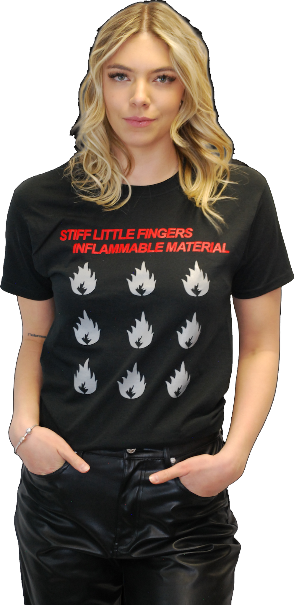 STIFF LITTLE FINGERS "INFLAMMABLE MATERIAL" T-SHIRT