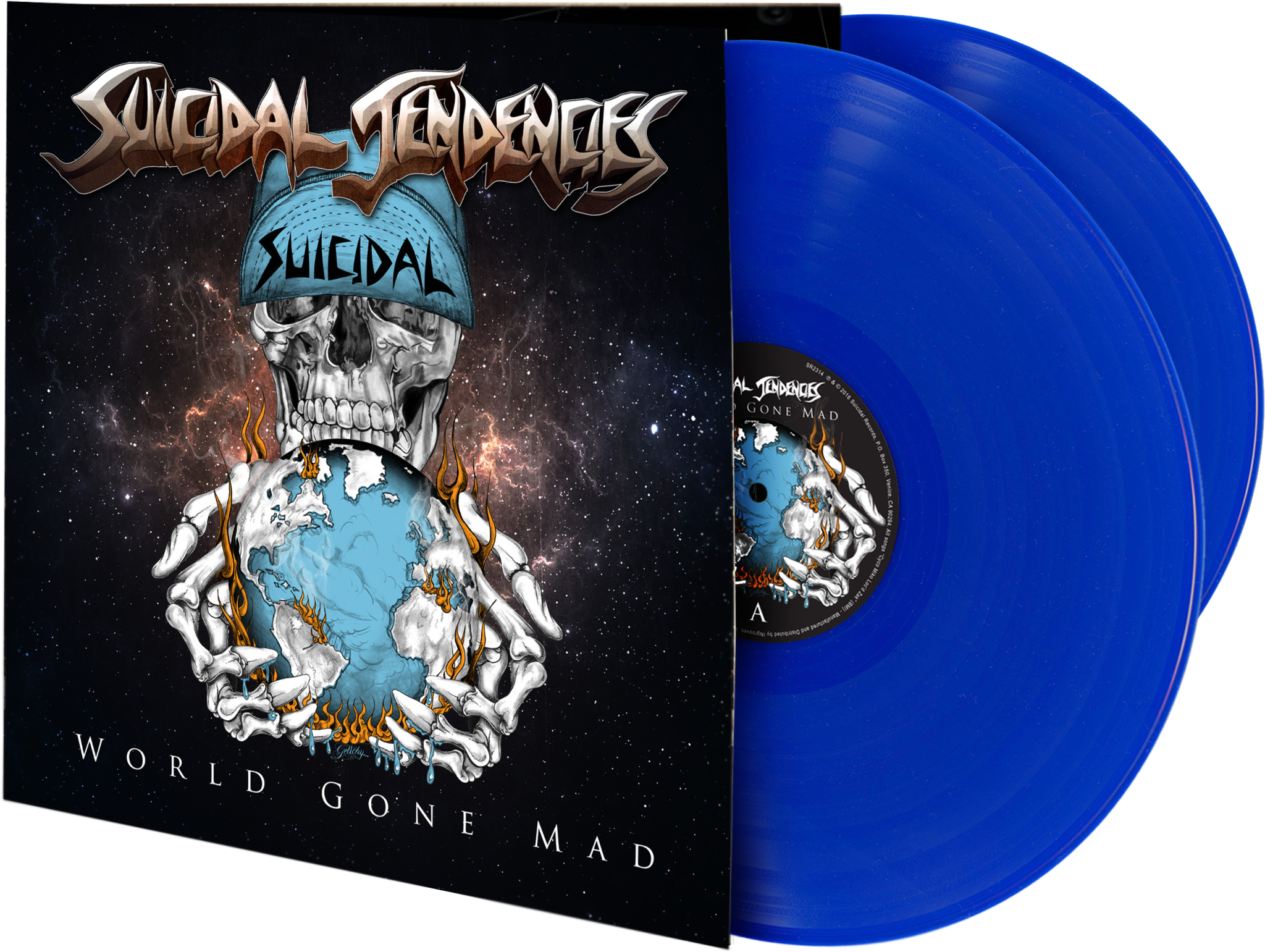 SUICIDAL TENDENCIES "WORLD GONE MAD" BLUE DOUBLE LP