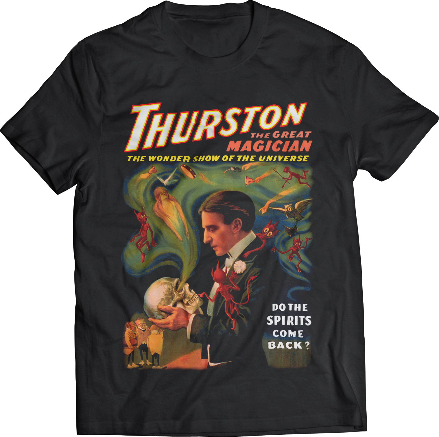 ATOM AGE "THURSTON, DO SPIRITS COME BACK?" T-SHIRT