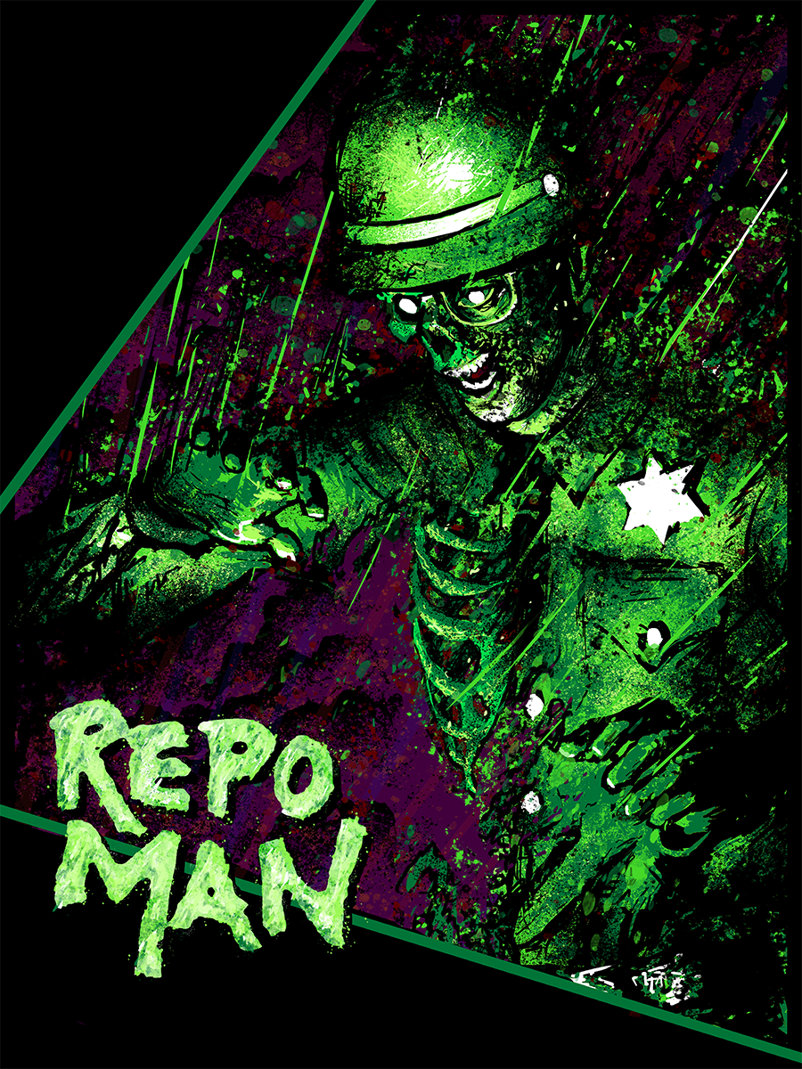 REPO MAN LIMITED EDITION GLOW IN THE DARK ROB RAVENOUS POSTER