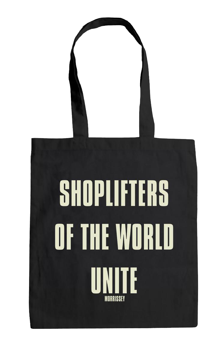 MORRISSEY:  "SHOPLIFTERS OF THE WORLD UNITE" TOTE BAG